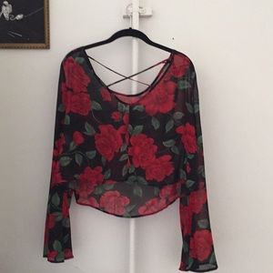 Rose patterned top